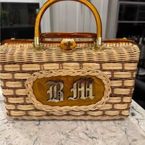 Brown and Tan Satchel with Gold Accents